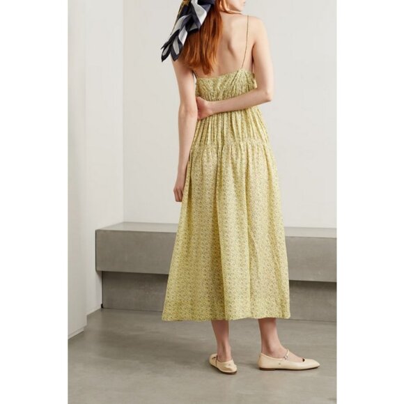 💕DOEN💕 Irina Dress ~ Moonflower Floral Print Yellow Small S NWT - Picture 3 of 16